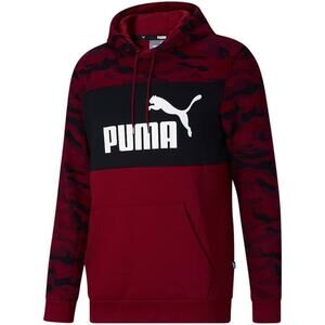 Puma Sweatshirt Hoodie Mens L Tall Drawstring Graphic Long Sleeve Camo Sporty